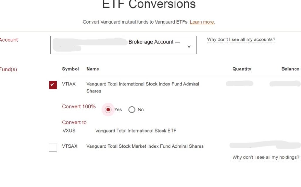 Do I Have To Convert Vanguard Mutual Fund To Brokerage Account