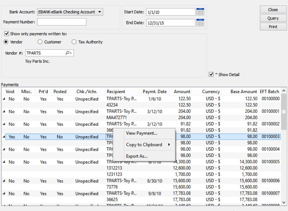 Removed 11 QEL Records For Payments Not In Register